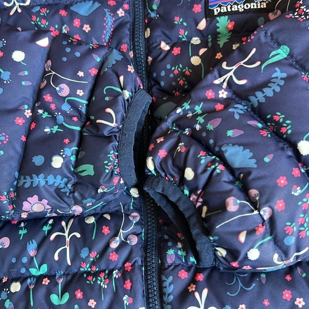 Patagonia Kids' Floral Puffer Jacket - Blue